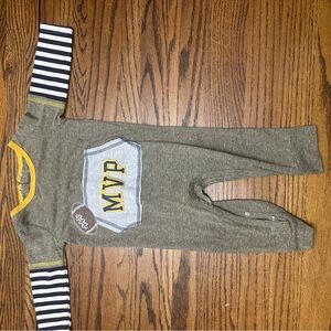 Mud Pie Kids' Brown and Yellow MVP Romper